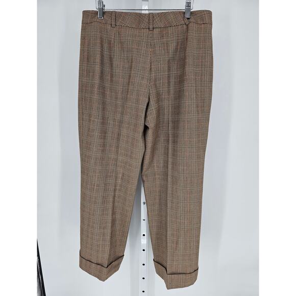 VTG Un Deux Trois 123 Tan Taupe Plaid Single-Button Pant Suit Size 48 - Picture 6 of 7